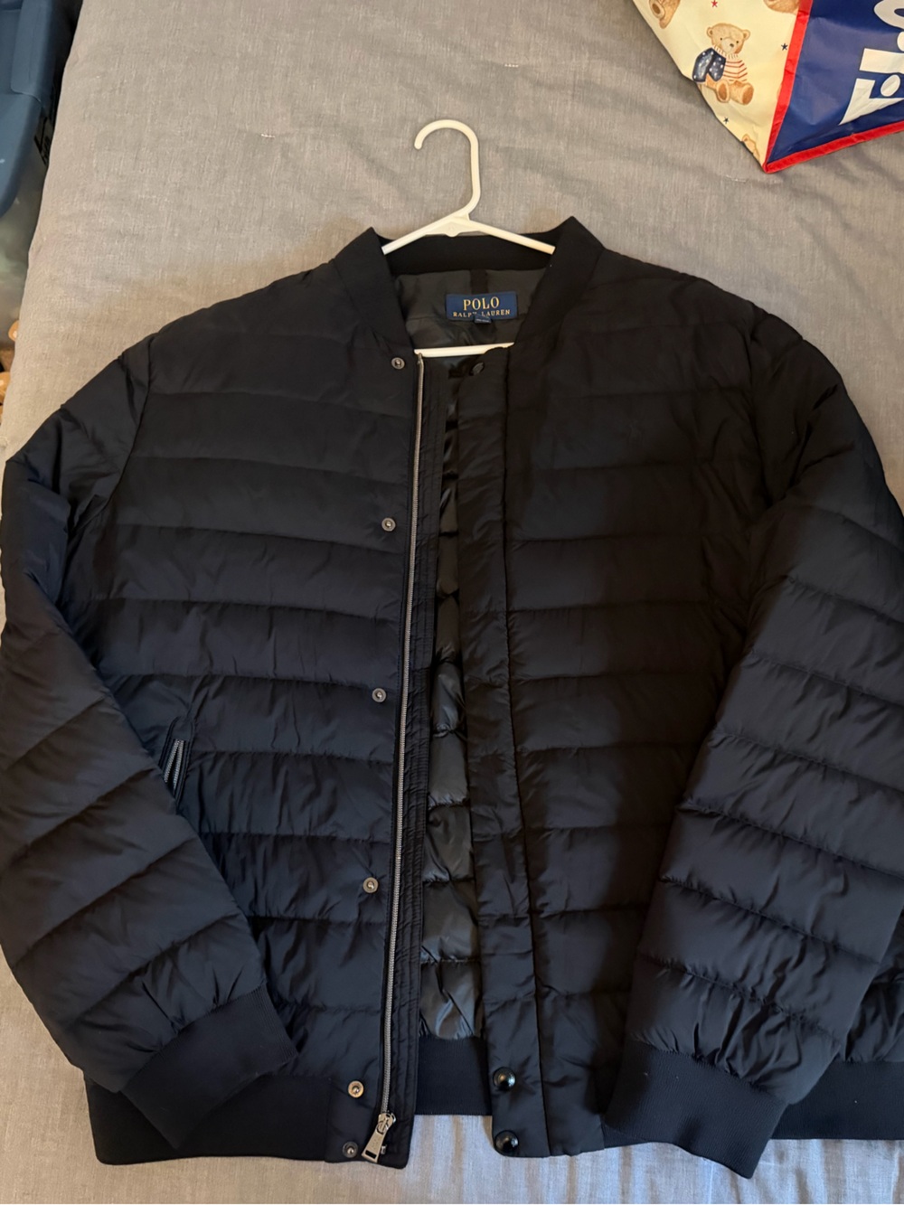 Polo by Ralph Lauren Black Quilted Puffer Bomber Jacket